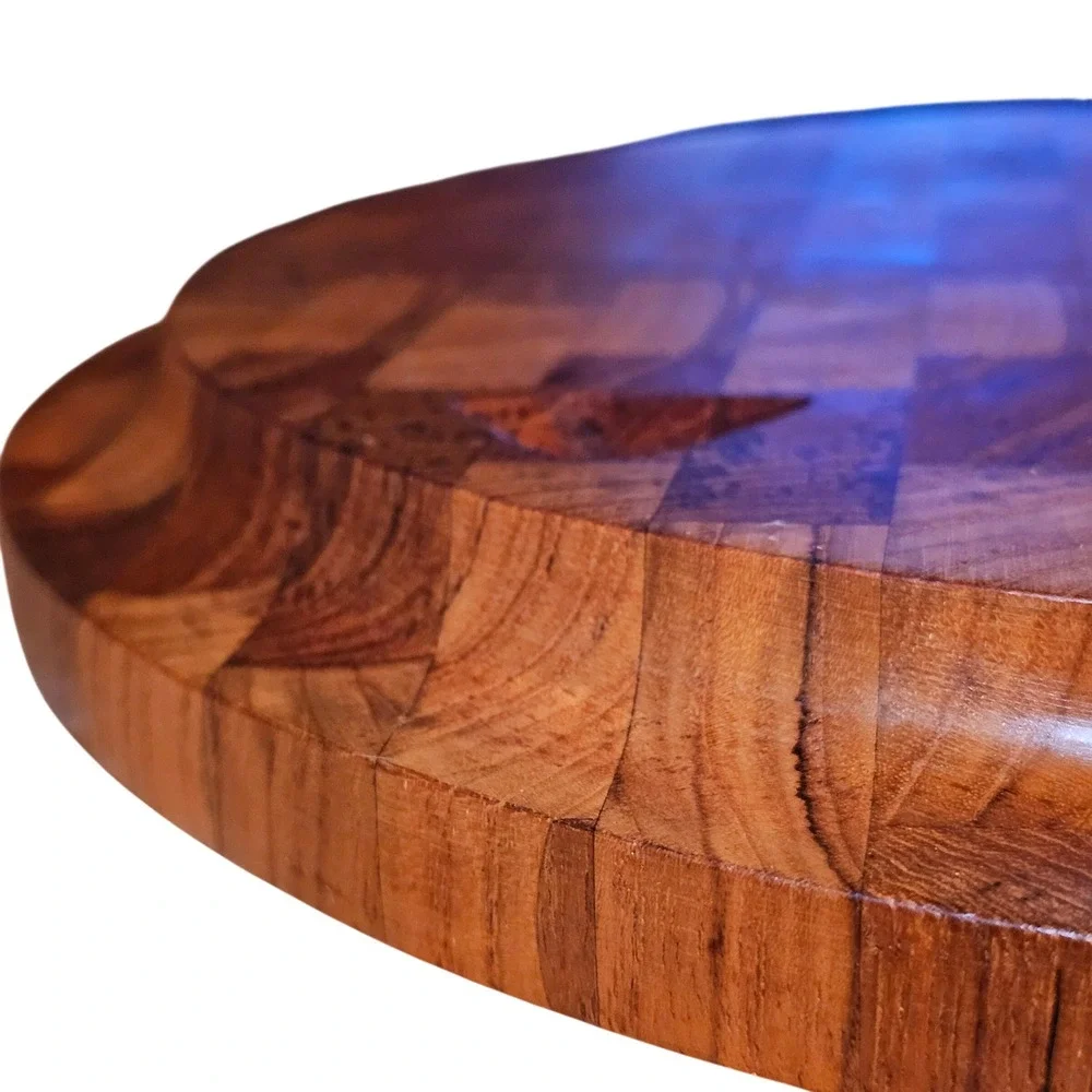 Vintage Digsmed Denmark Teak Serving Tray 1964 Carved Sunburst MCM Butcher Block